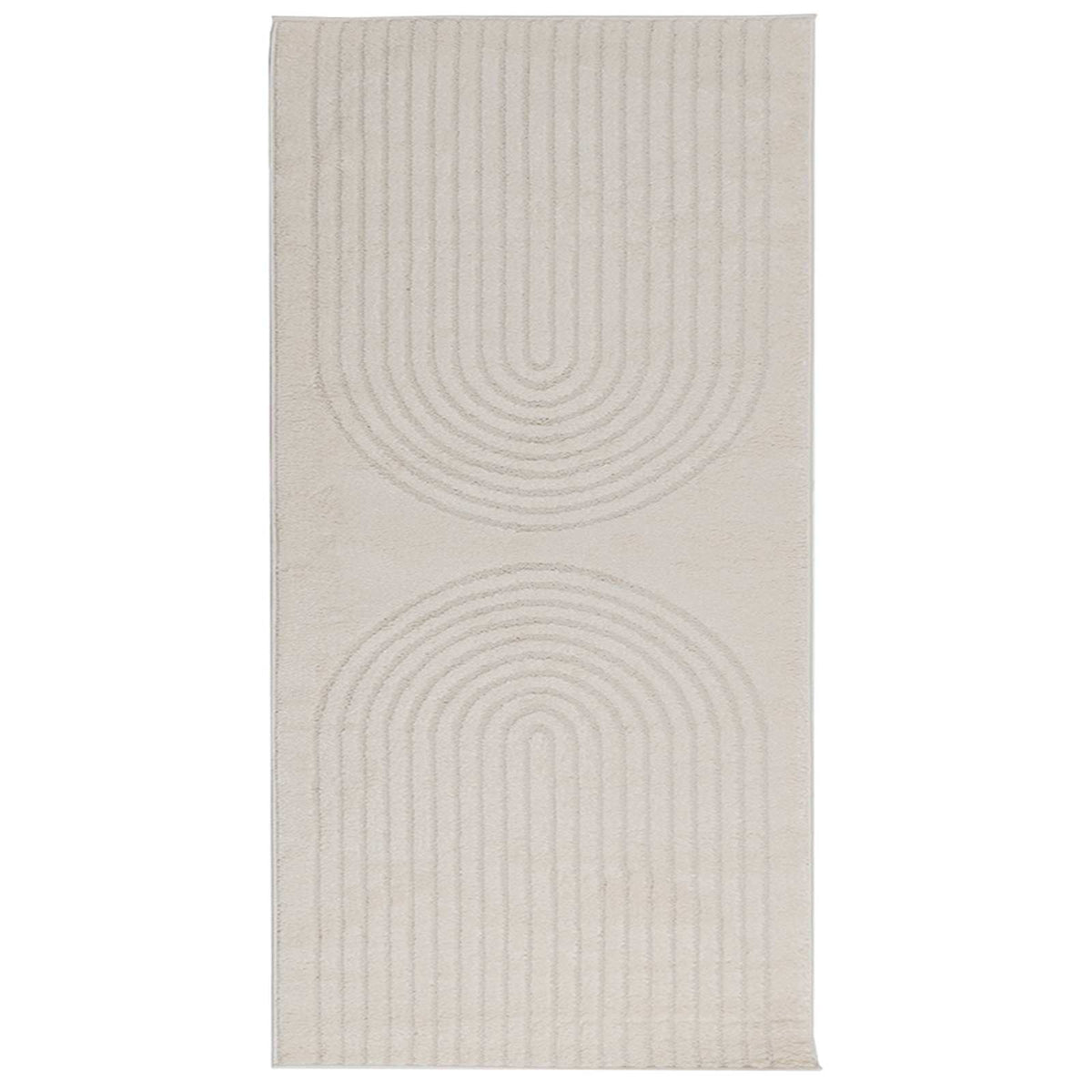 Vidaxl binnen kleed galati crèmekleurig 80 x 200 cm polyester