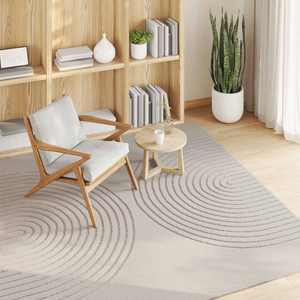 Vidaxl vloerkleden vierkant huarte crème 120 x 120 cm polyester