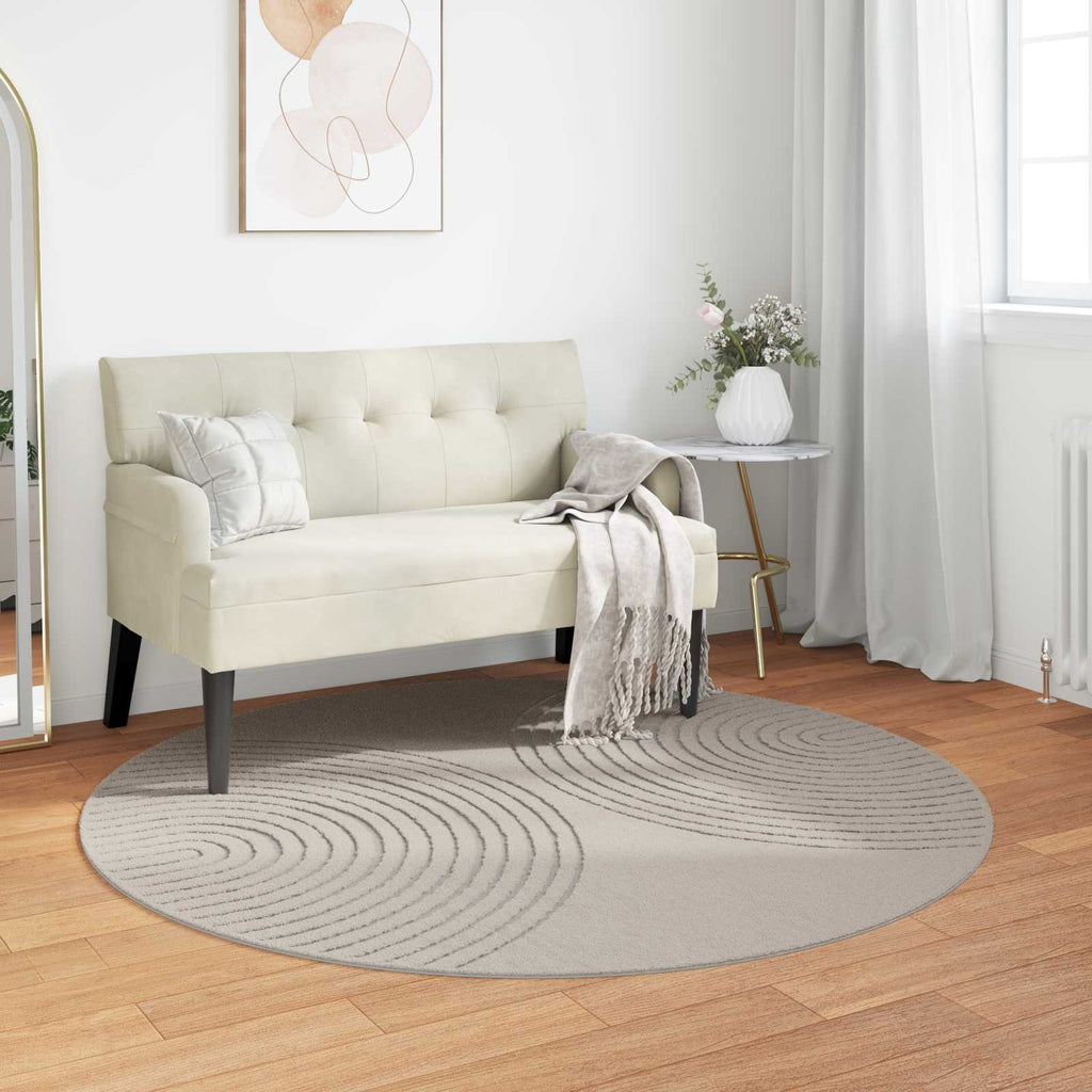 Vidaxl vloerkleden rond huarte crème ø 200 cm polyester