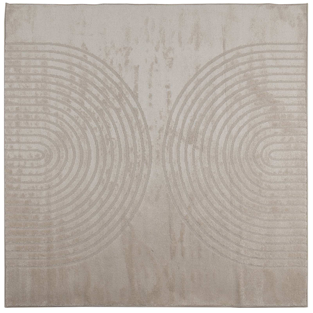 Vidaxl vloerkleden vierkant huarte beige 120 x 120 cm polyester