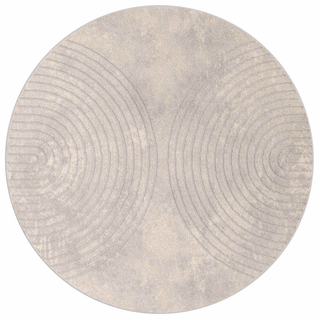 Vidaxl vloerkleden rond huarte beige ø 120 cm polyester