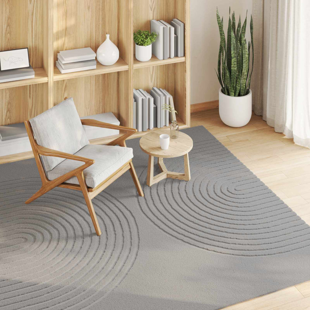 Vidaxl vloerkleden vierkant huarte grijs 120 x 120 cm polyester