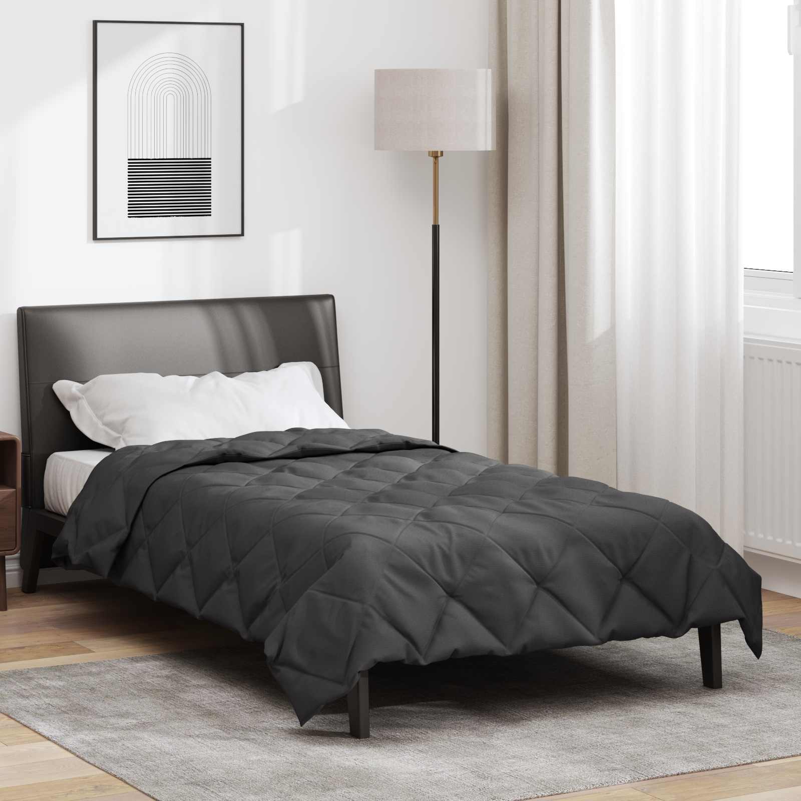 Vidaxl zomerdekbed antraciet 200 x 135 cm microfiber