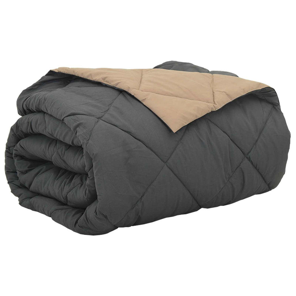 Vidaxl zomer dekbed antraciet en taupe 200 x 200 cm microfiber