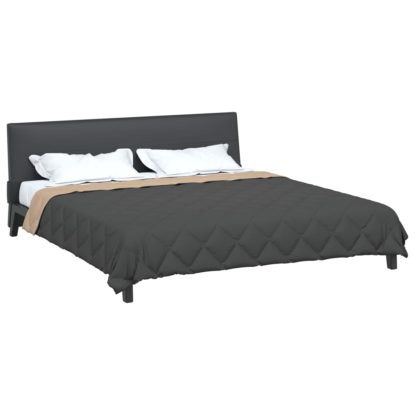 Vidaxl zomer dekbed antraciet en taupe 200 x 200 cm microfiber