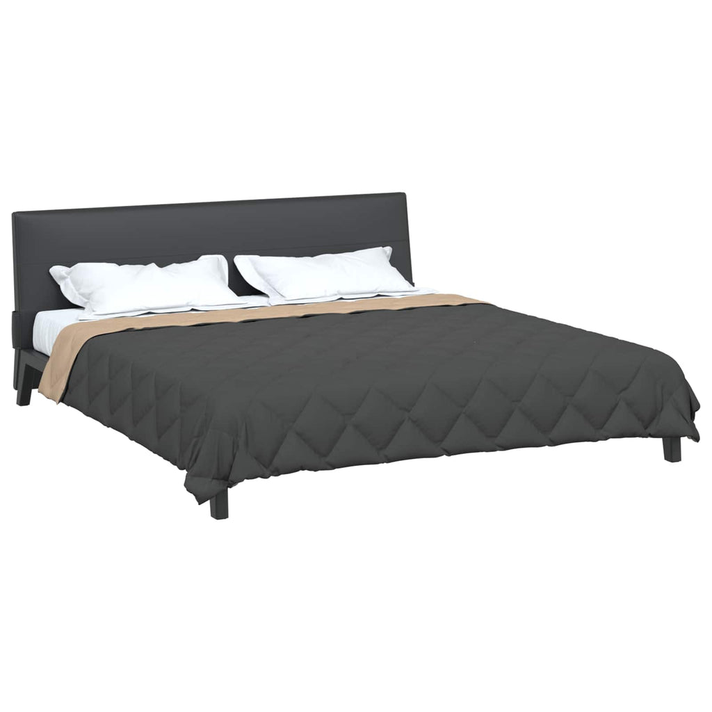 Vidaxl zomer dekbed antraciet en taupe 240 x 200 cm microfiber