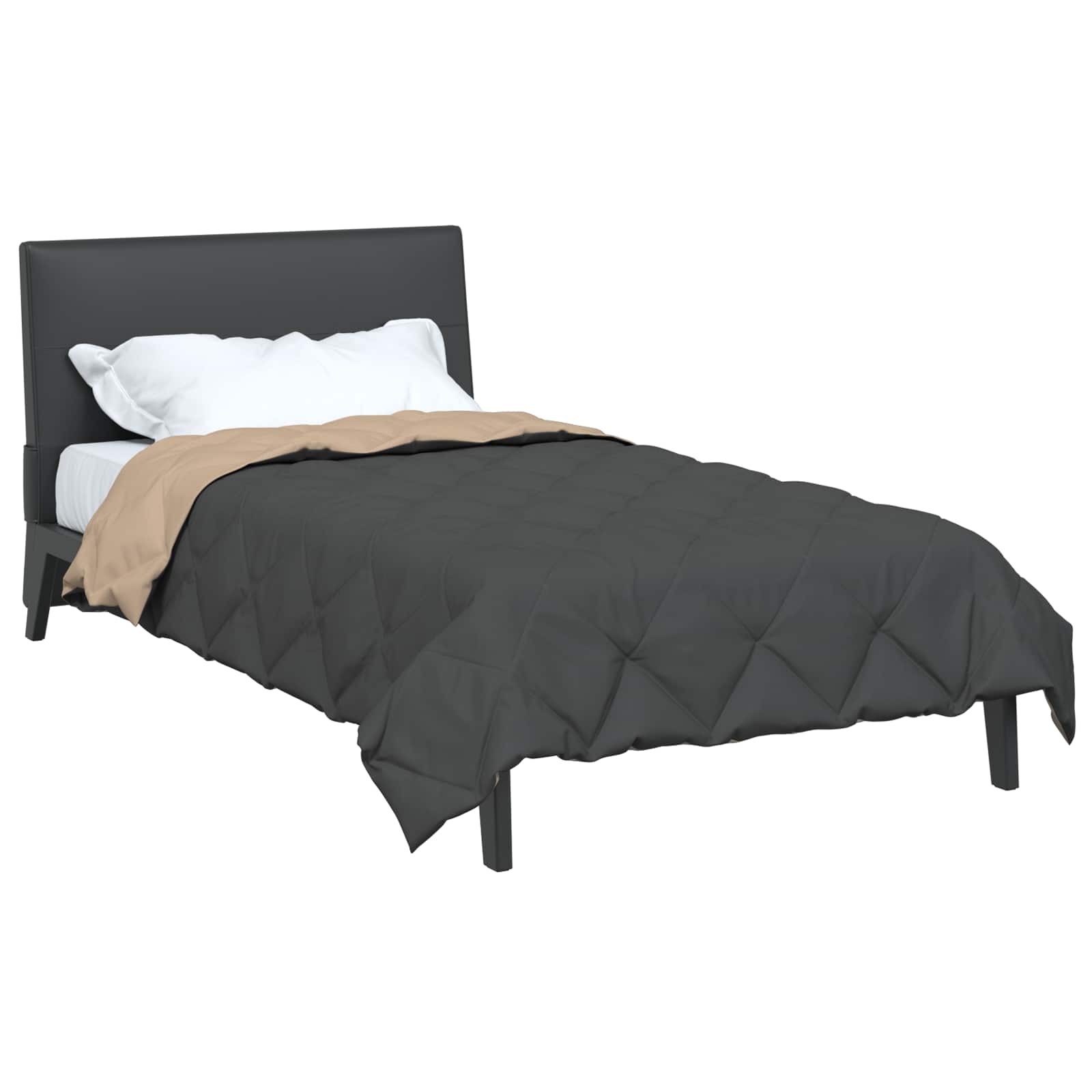 Vidaxl zomer dekbed antraciet en taupe 220 x 135 cm microfiber