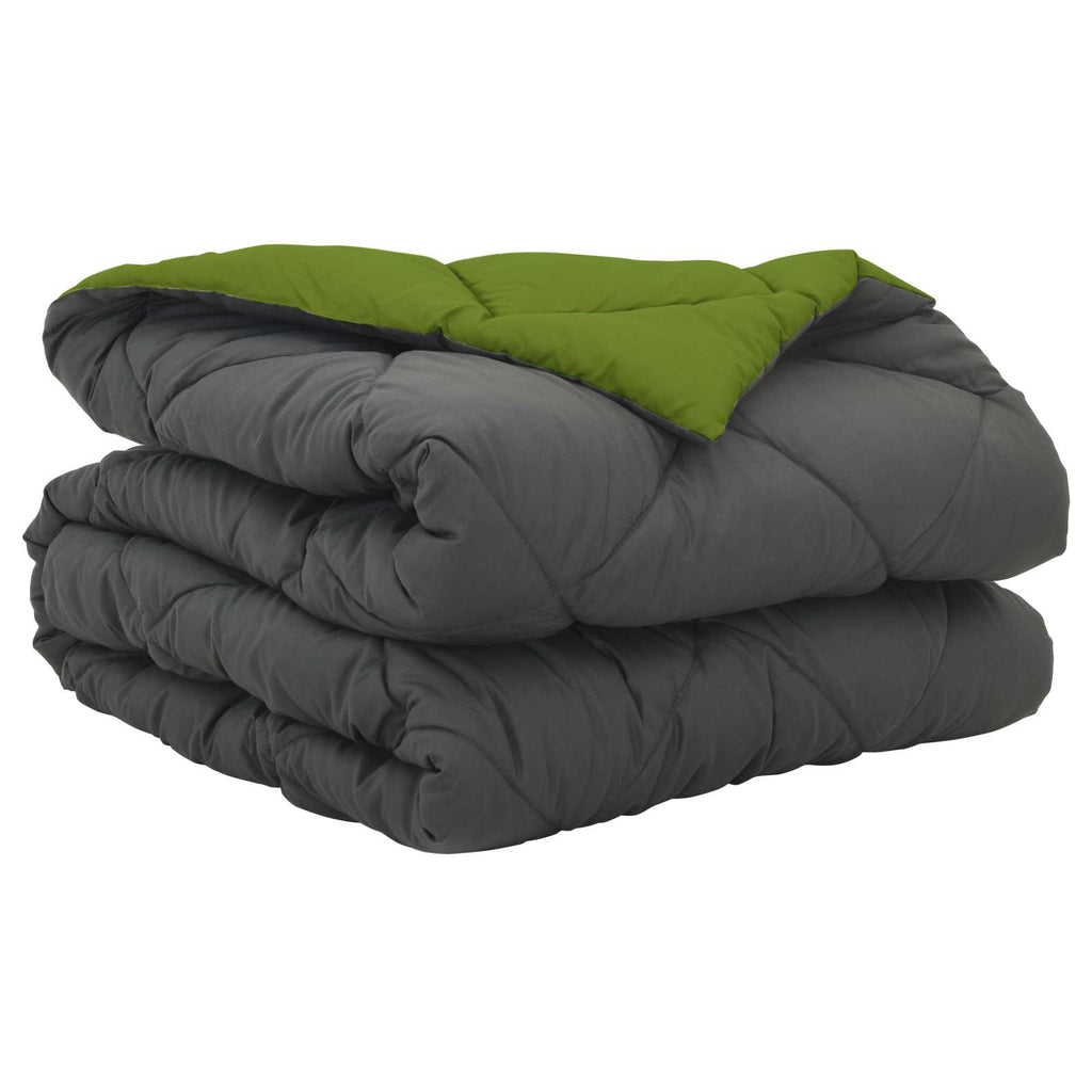 Vidaxl zomer dekbed groen en antraciet 200 x 140 cm microfiber