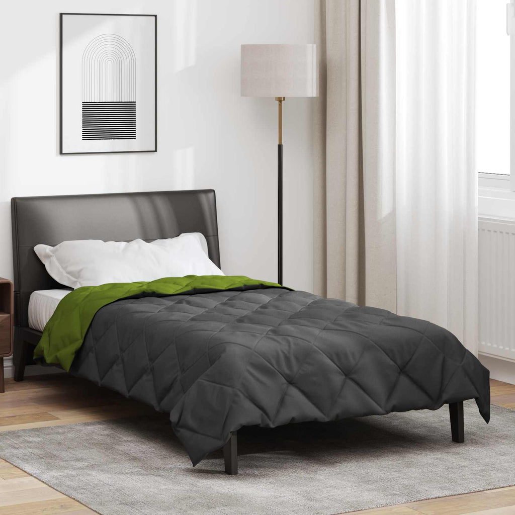 Vidaxl zomer dekbed groen en antraciet 200 x 155 cm microfiber