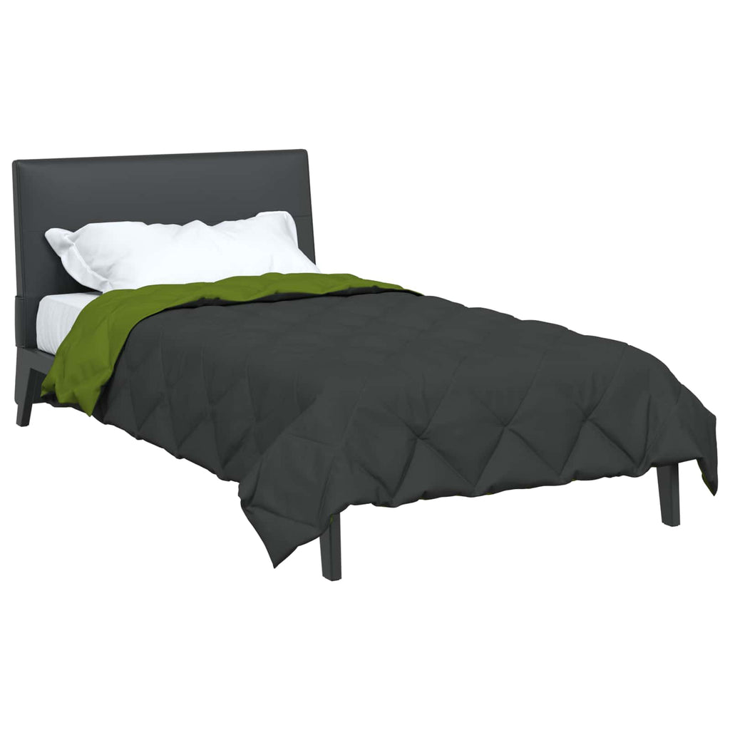 Vidaxl zomer dekbed groen en antraciet 220 x 135 cm microfiber