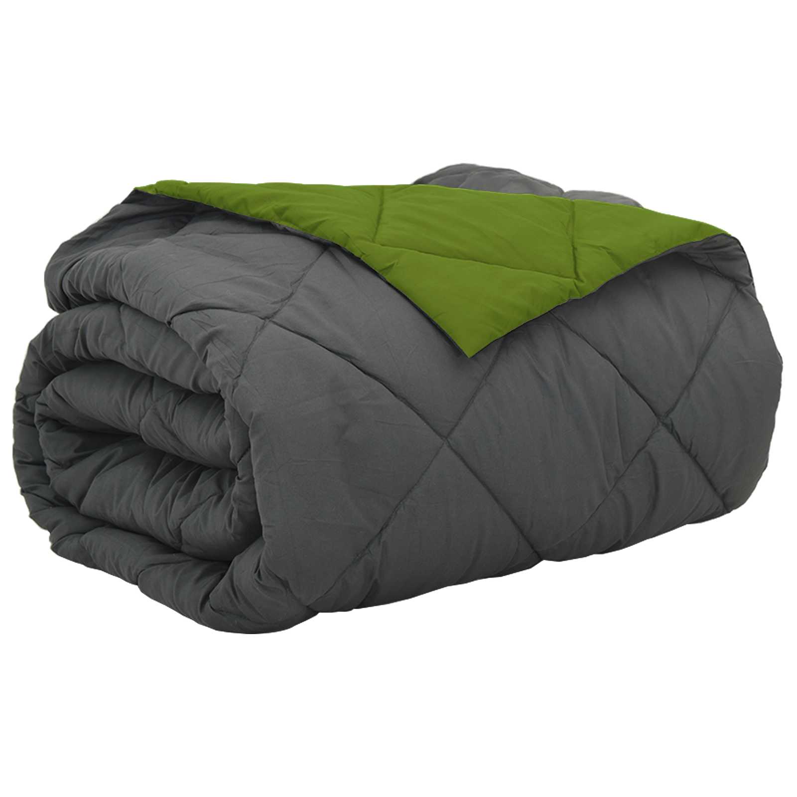 Vidaxl zomer dekbed groen en antraciet 220 x 240 cm microfiber
