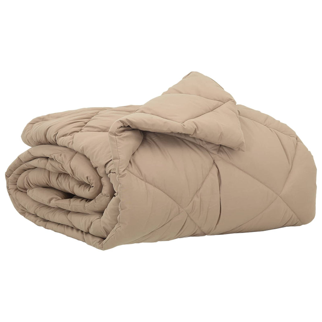 Vidaxl zomer dekbed taupe 200 x 155 cm microfiber