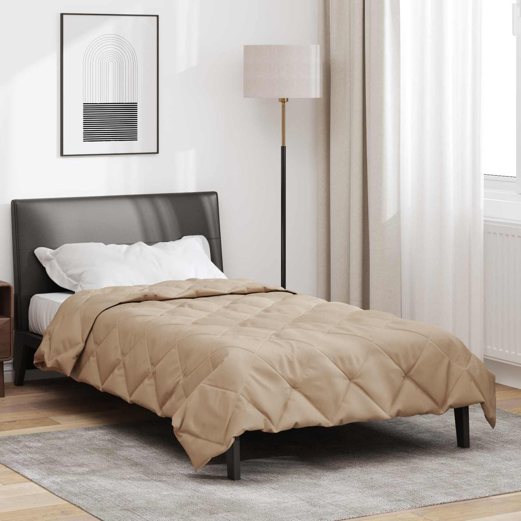 Vidaxl zomer dekbed taupe 220 x 155 cm microfiber