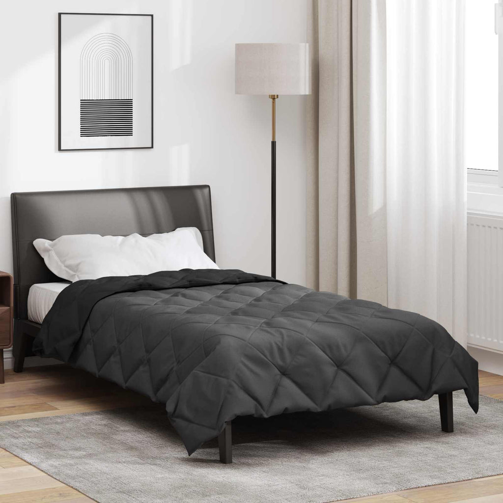 Vidaxl zomer dekbed zwart en anthraciet 200 x 135 cm microfiber