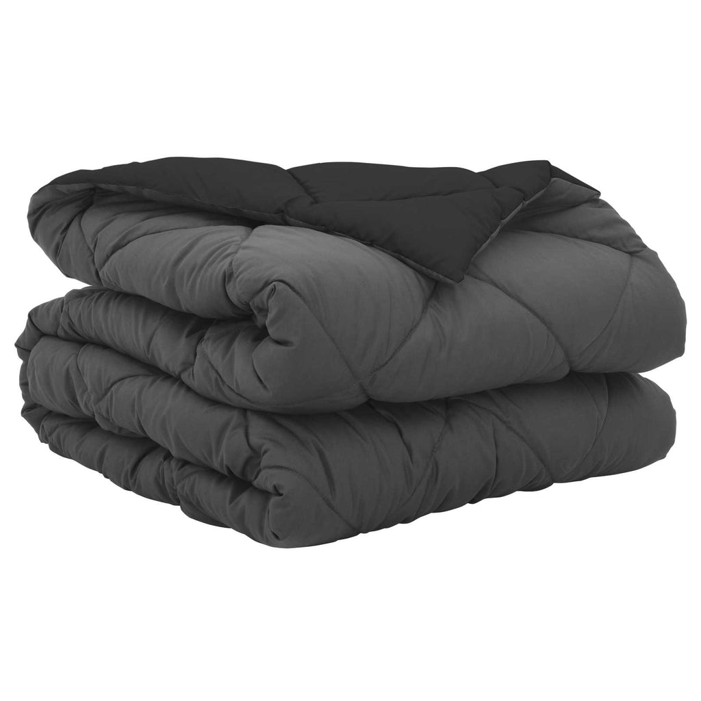 Vidaxl zomer dekbed zwart en anthraciet 200 x 135 cm microfiber