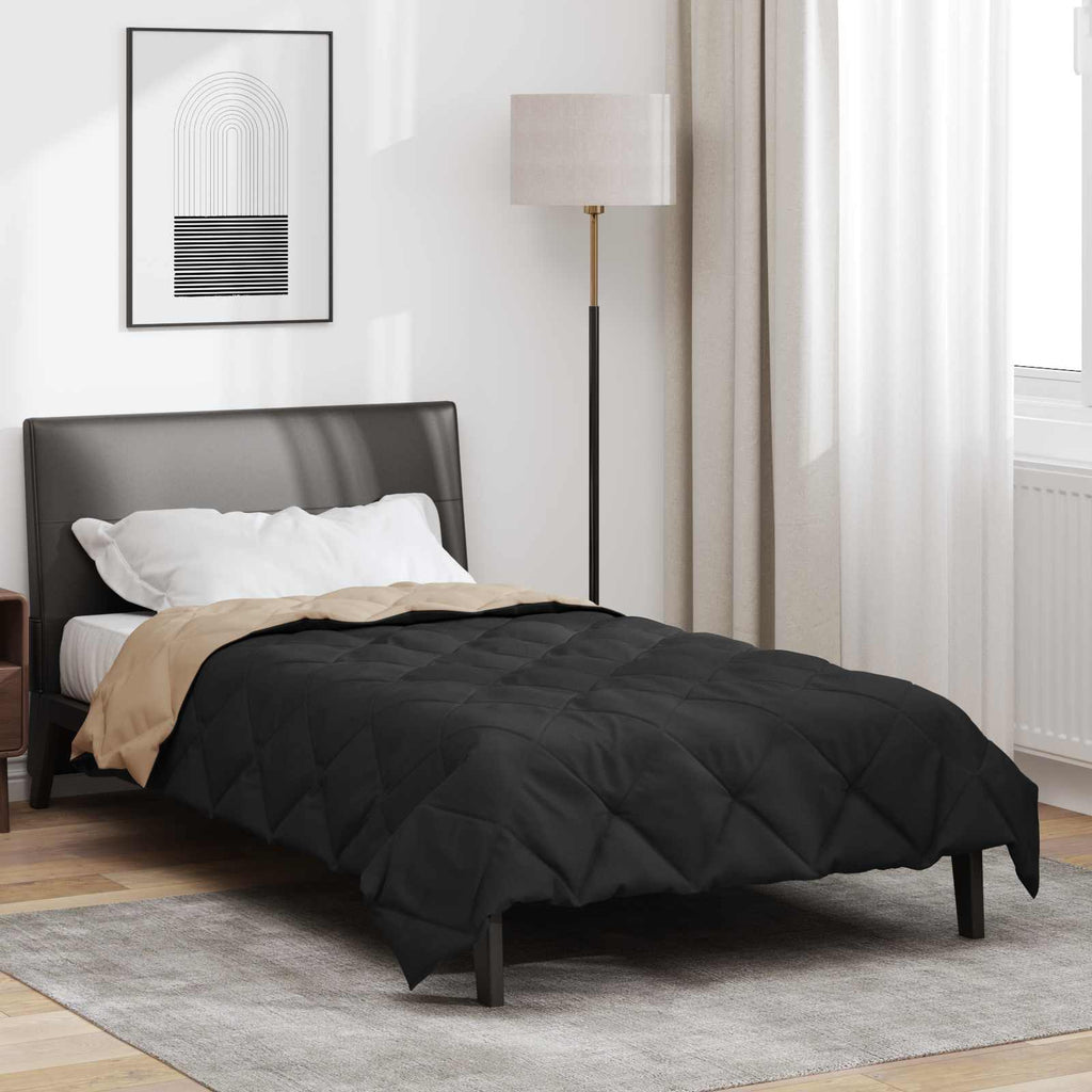 Vidaxl zomerdekbed 200 x 135 cm zomer 200 gsm zwart en taupe