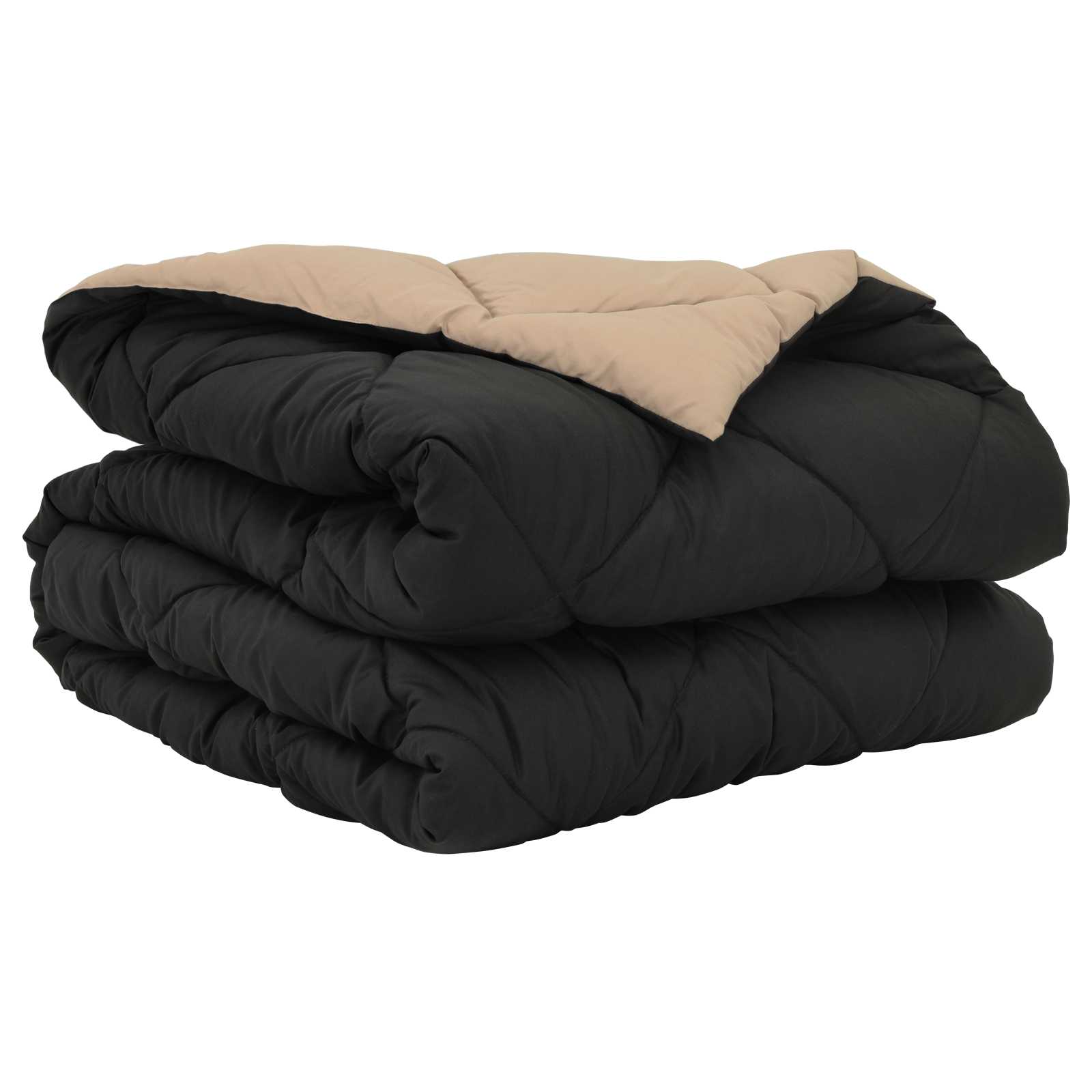 Vidaxl zomer dekbed zwart en taupe 220 x 140 cm microfiber