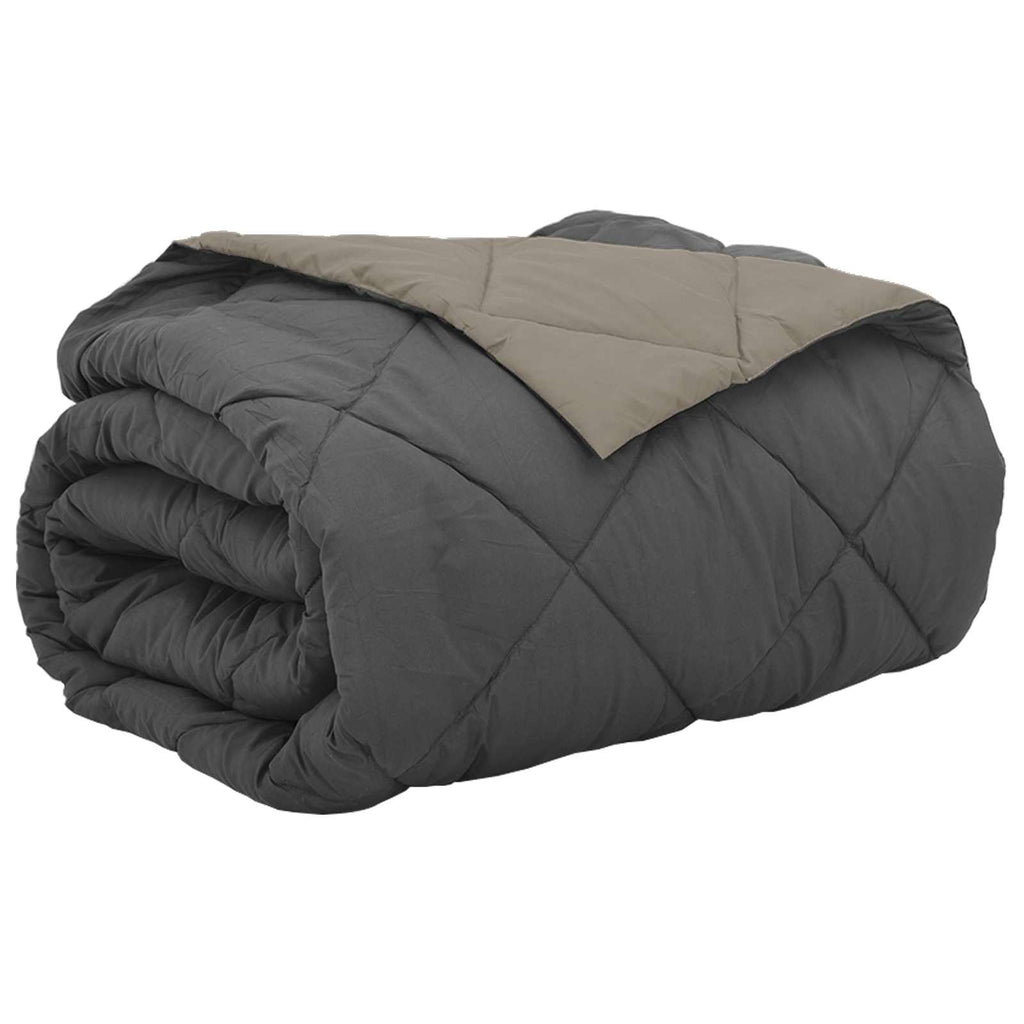 Vidaxl zomer dekbed lichtgrijs en antraciet 220 x 240 cm microfiber