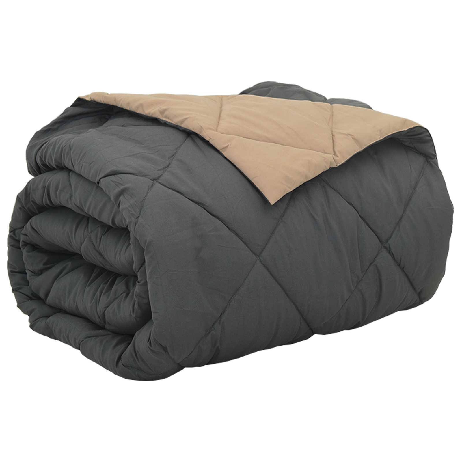 Vidaxl vol jaar dekbed antraciet en taupe 220 x 200 cm microfiber