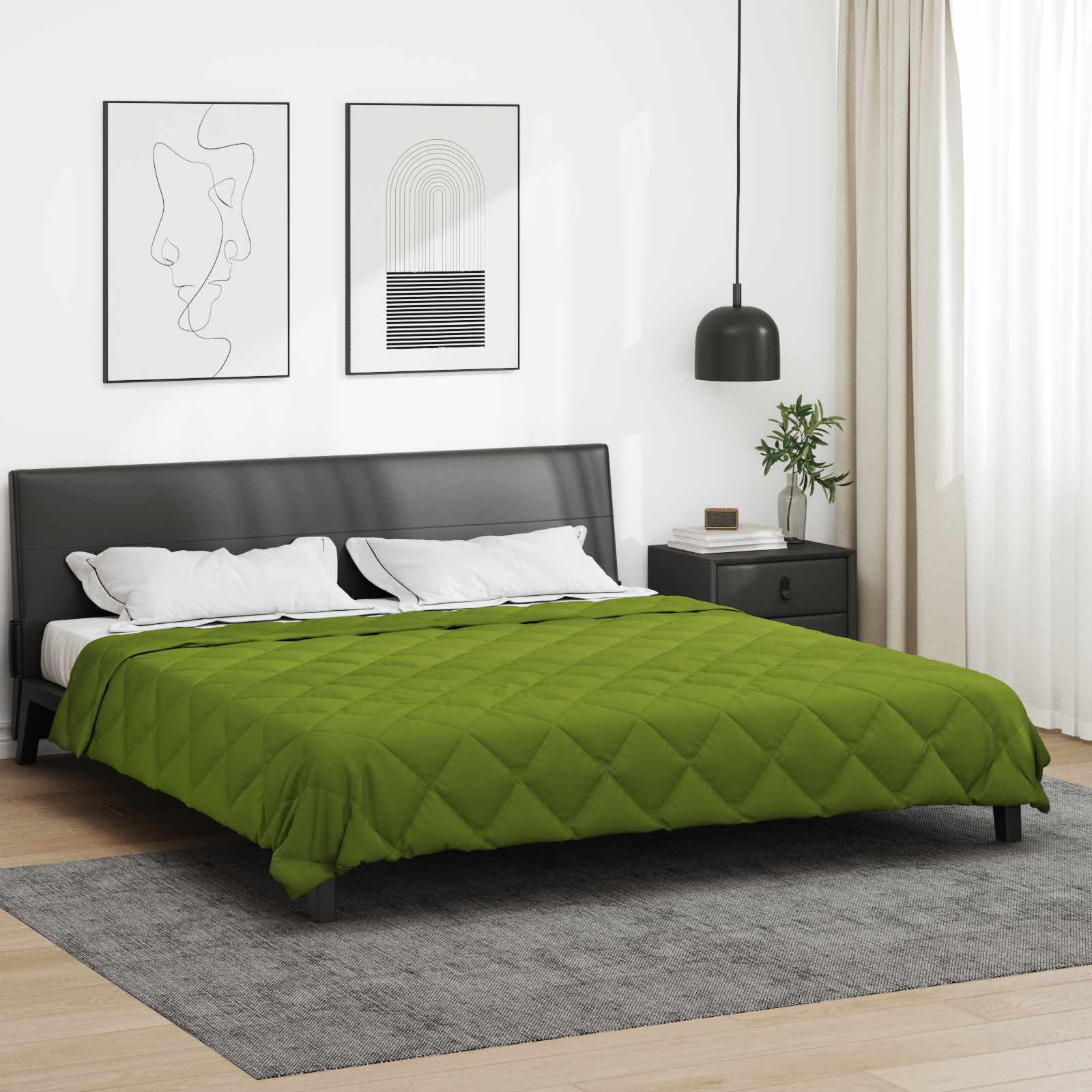 Vidaxl vol jaar dekbed groen 240 x 260 cm microfiber