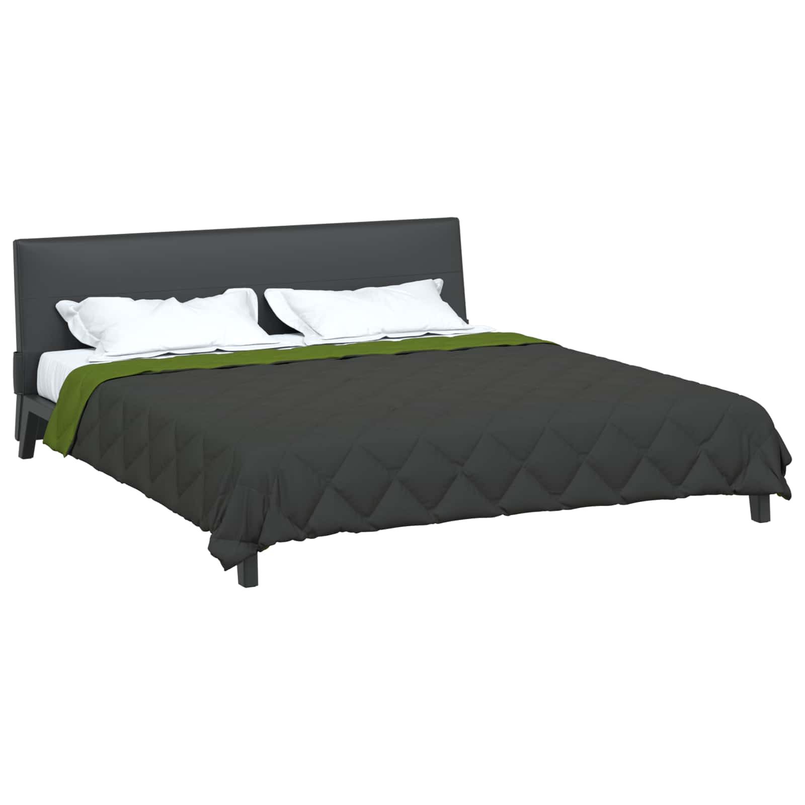 Vidaxl vol jaar dekbed groen en antraciet 200 x 200 cm microfiber
