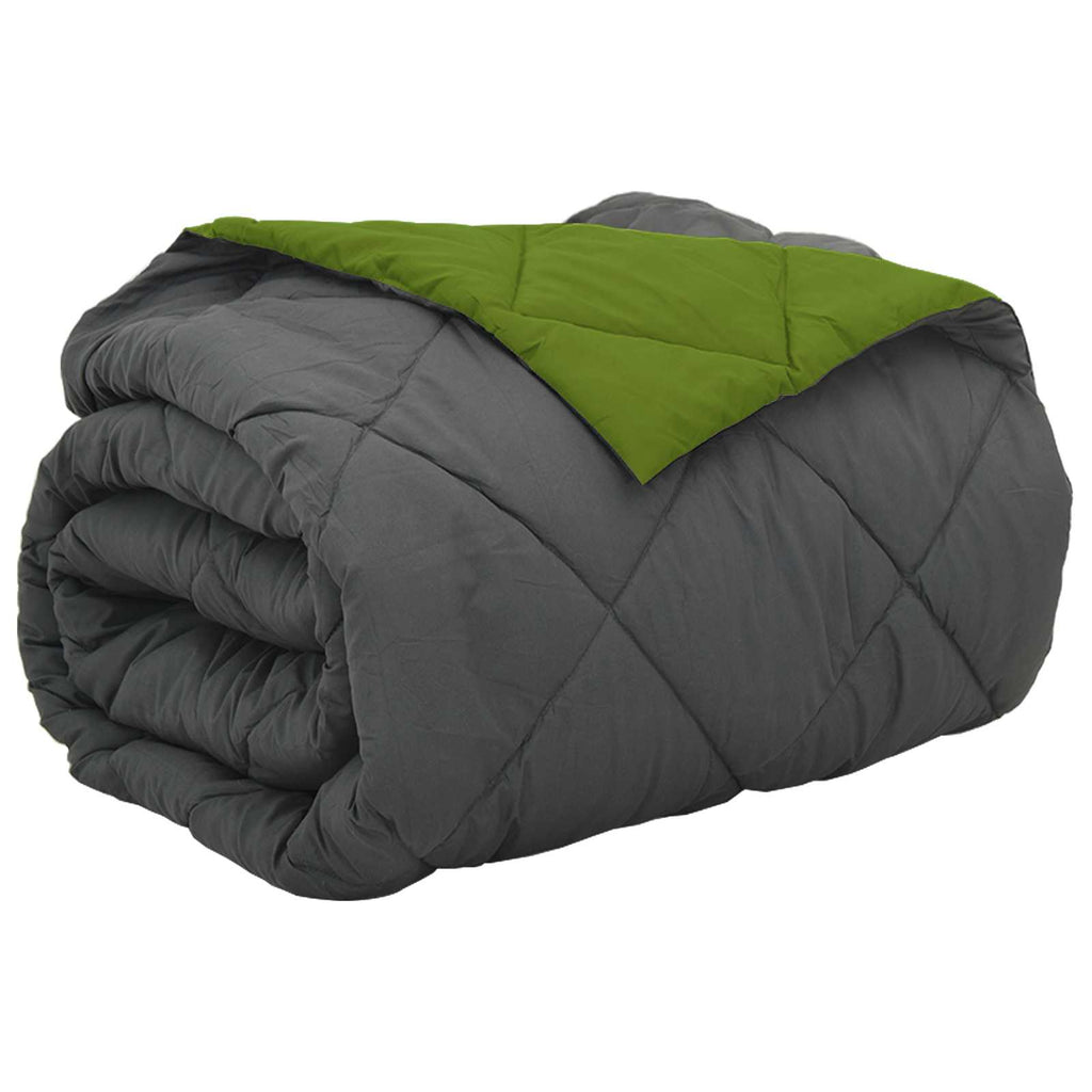 Vidaxl vol jaar dekbed groen en antraciet 220 x 200 cm microfiber