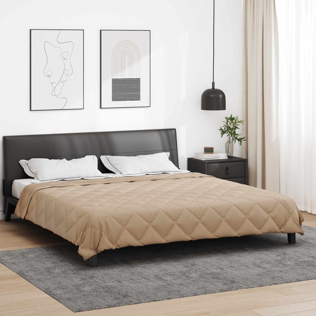 Vidaxl vol jaar dekbed 200 x 240 cm 300 gsm taupe