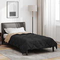 Vidaxl vol jaar dekbed zwart en taupe 220 x 155 cm microfiber
