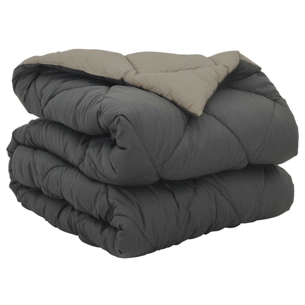 Vidaxl vol jaar dekbed lichtgrijs en antraciet 200 x 135 cm microfiber