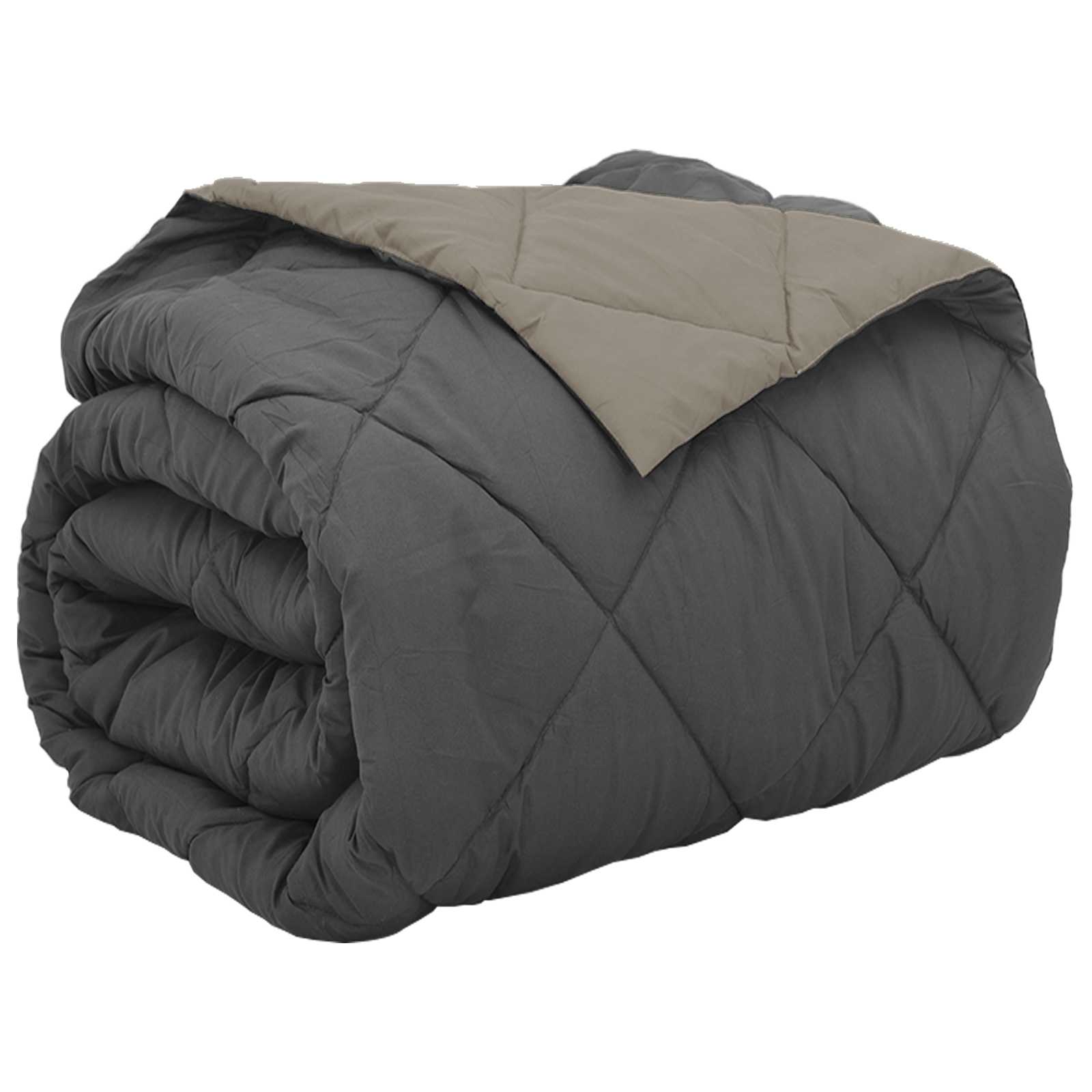 Vidaxl vol jaar dekbed lichtgrijs en antraciet 220 x 200 cm microfiber