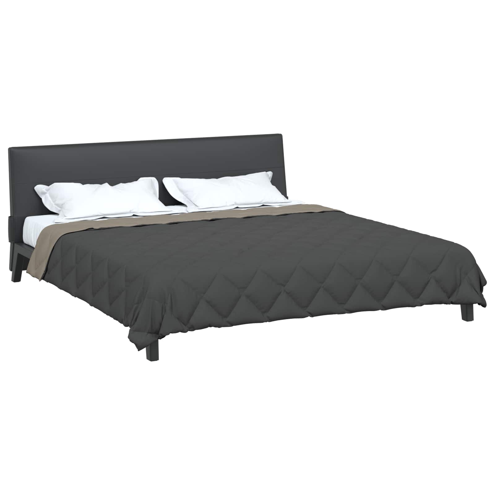 Vidaxl vol jaar dekbed lichtgrijs en antraciet 220 x 260 cm microfiber