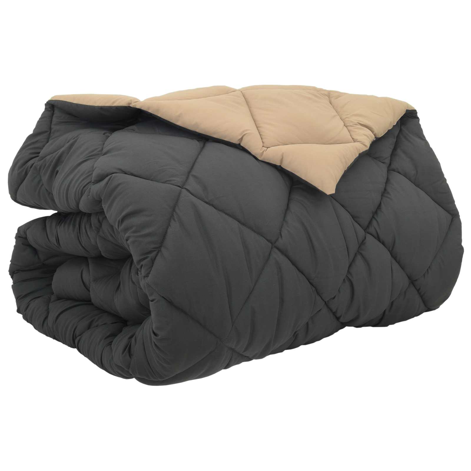 Vidaxl winter dekbed antraciet en taupe 220 x 200 cm microfiber