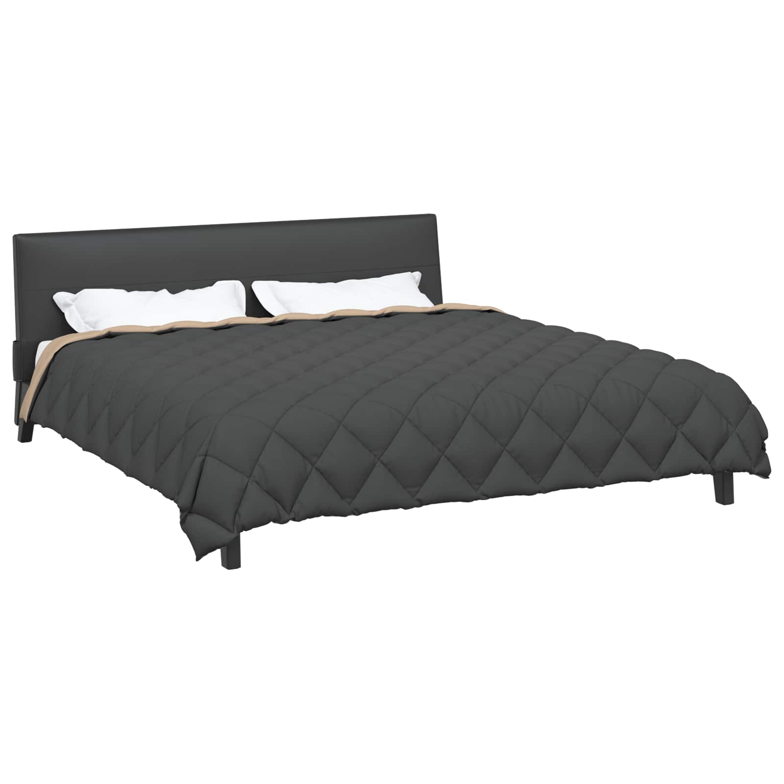 Vidaxl winter dekbed antraciet en taupe 220 x 240 cm microfiber