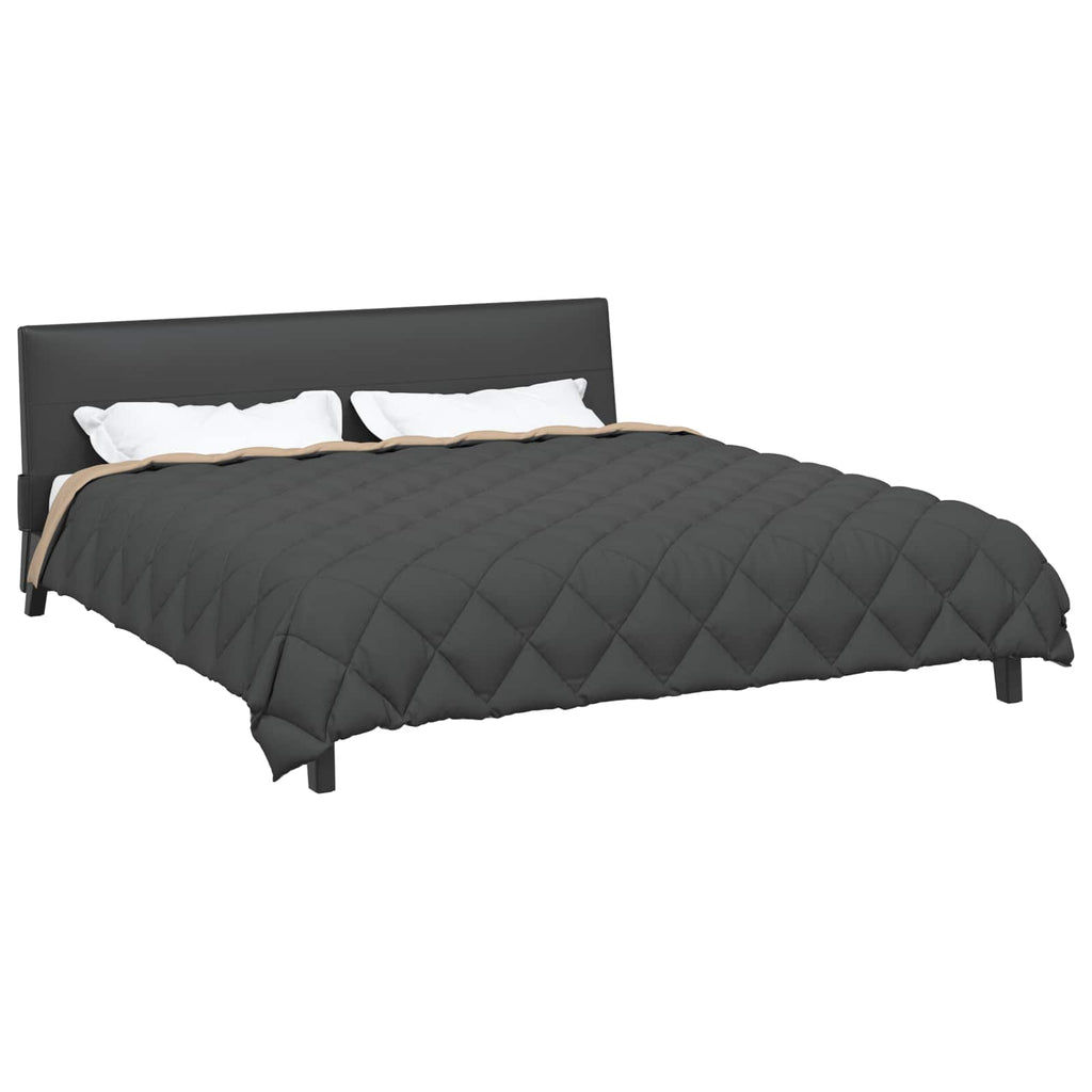Vidaxl winter dekbed antraciet en taupe 240 x 260 cm microfiber
