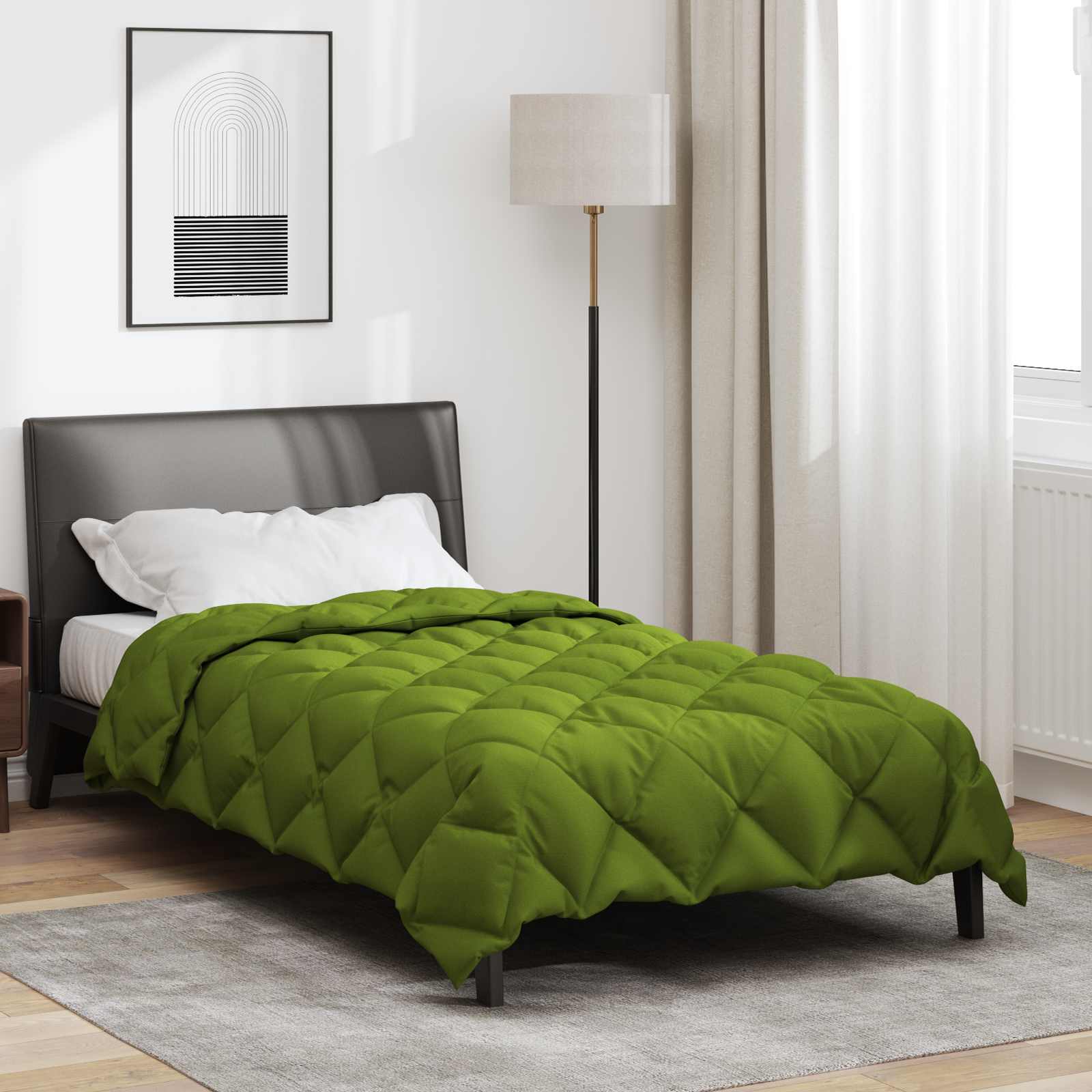 Vidaxl winter dekbed groen 220 x 135 cm microfiber