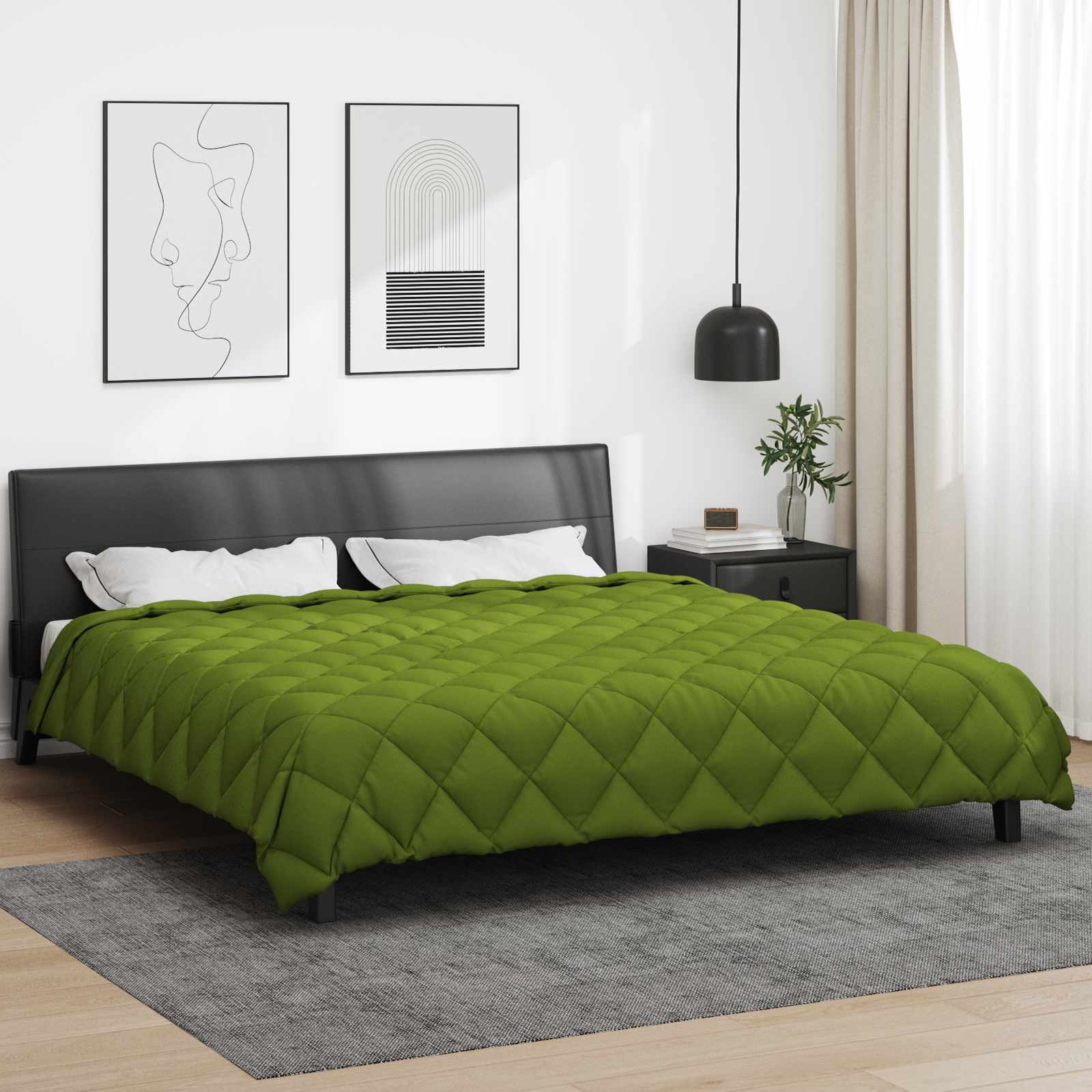 Vidaxl winter dekbed groen 220 x 260 cm microfiber