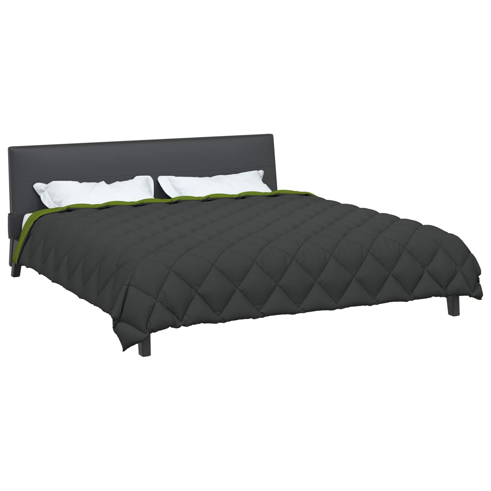 Vidaxl winter dekbed groen en antraciet 200 x 200 cm microfiber