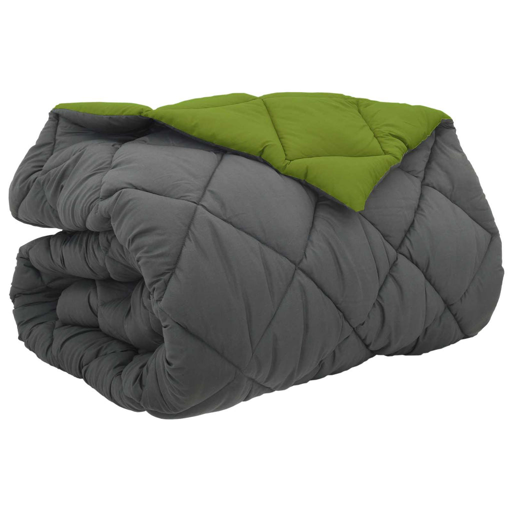 Vidaxl winter dekbed groen en antraciet 240 x 200 cm microfiber
