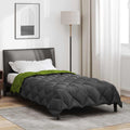 Vidaxl winter dekbed groen en antraciet 220 x 135 cm microfiber