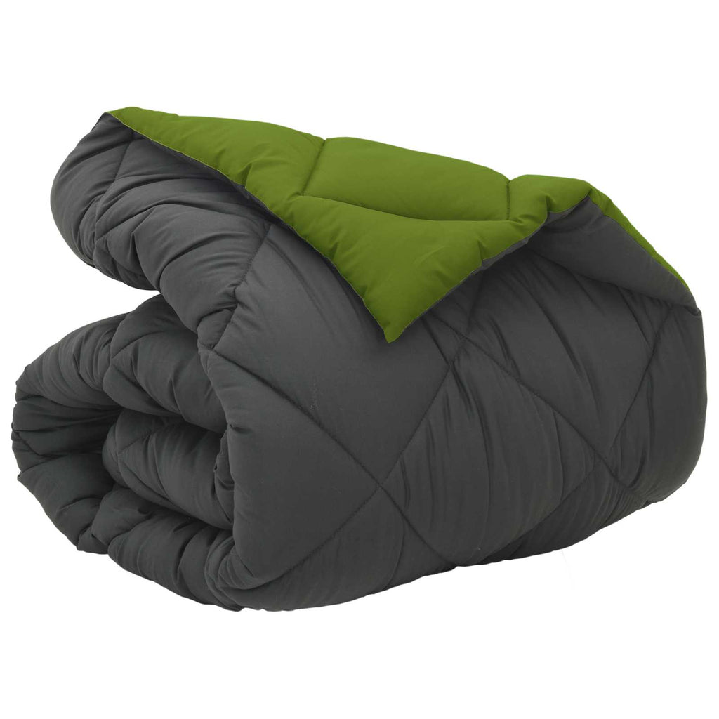 Vidaxl winter dekbed groen en antraciet 220 x 140 cm microfiber