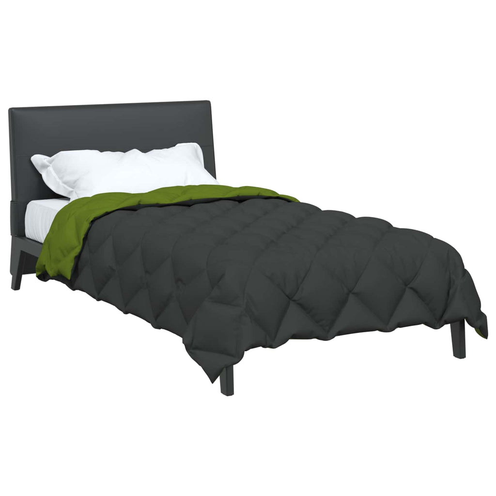 Vidaxl winter dekbed groen en antraciet 220 x 140 cm microfiber