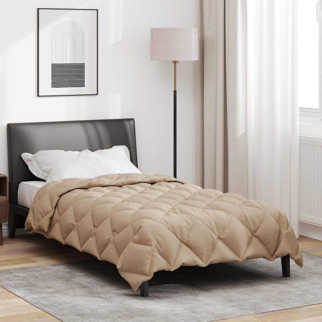 Vidaxl winter dekbed taupe 200 x 135 cm microfiber