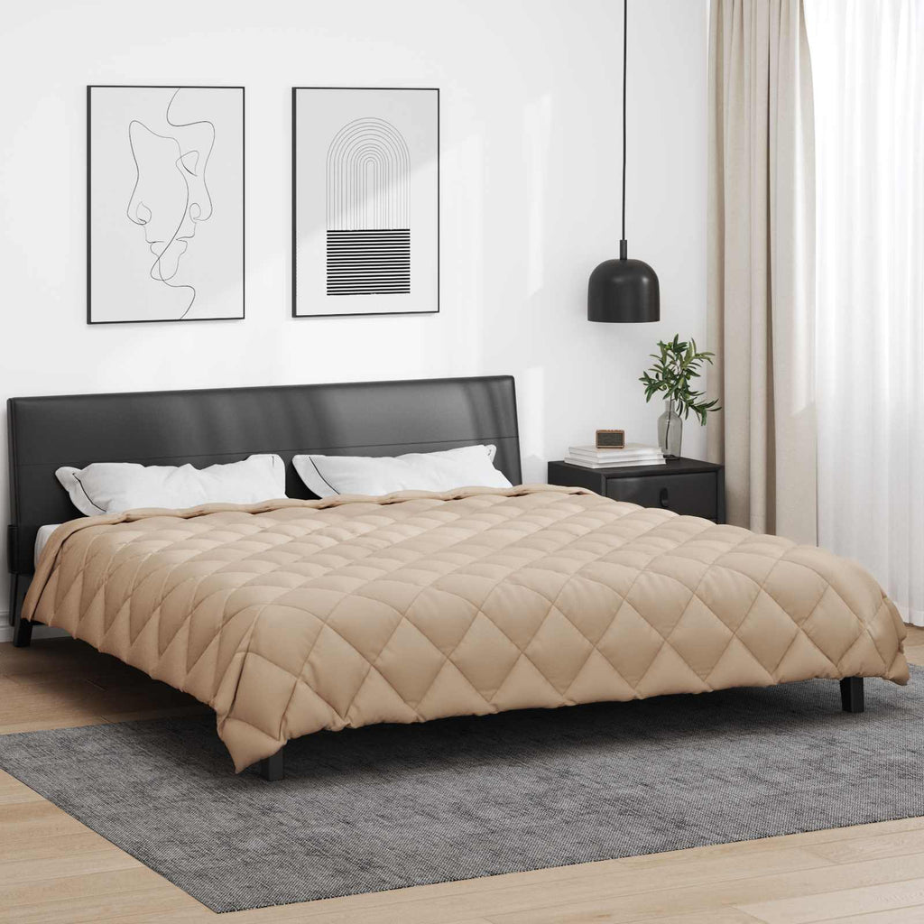 Vidaxl winter dekbed taupe 200 x 200 cm microfiber