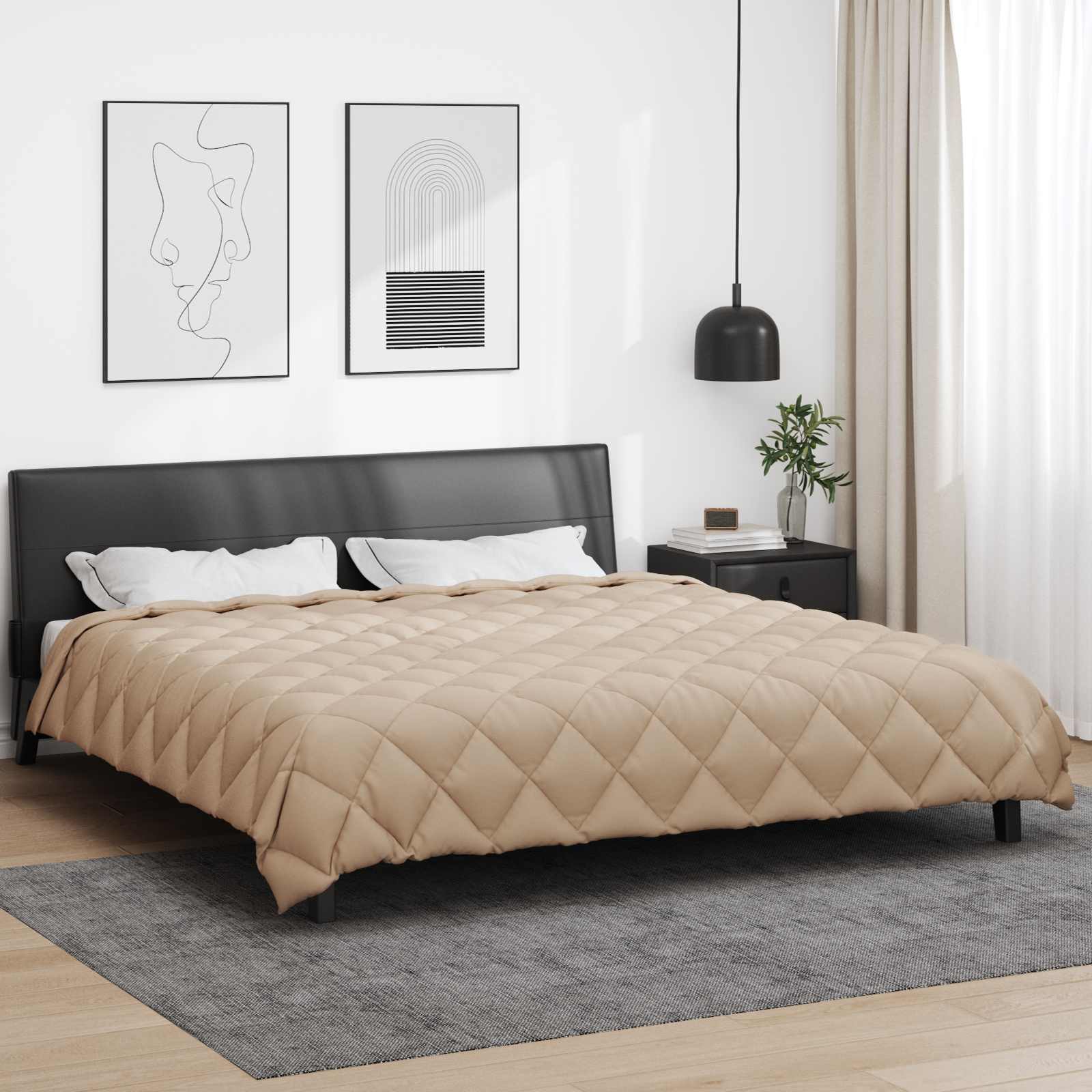 Vidaxl winter dekbed taupe 220 x 240 cm microfiber