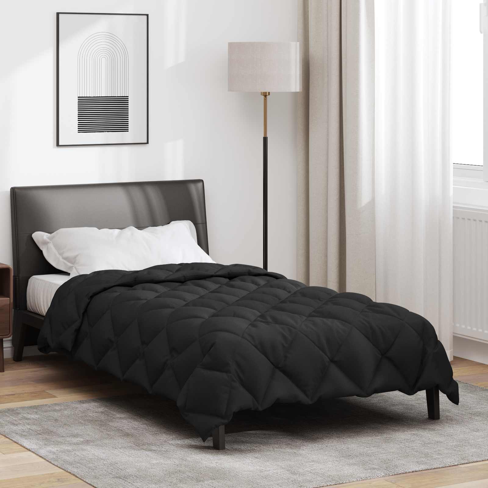 Vidaxl winter dekbed zwart 220 x 155 cm microfiber