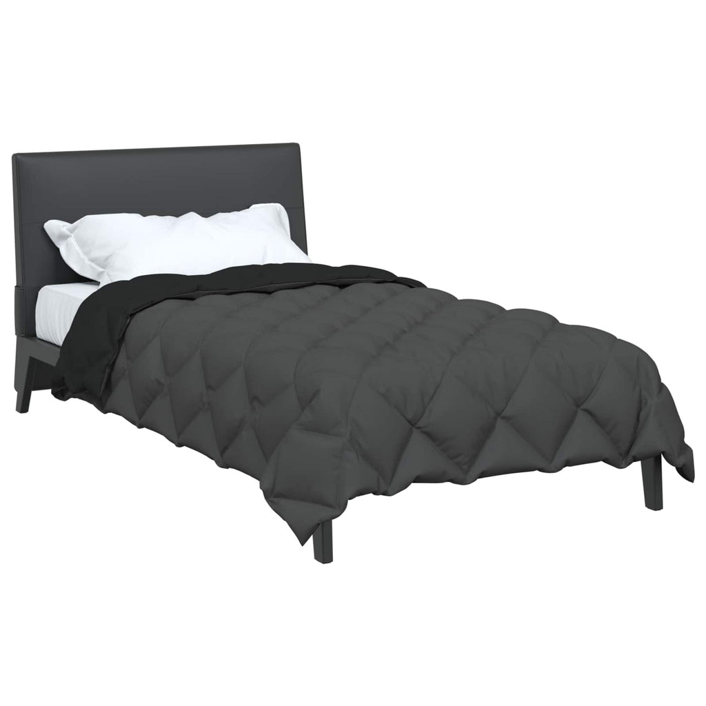 Vidaxl winter dekbed zwart en anthraciet 200 x 140 cm microfiber