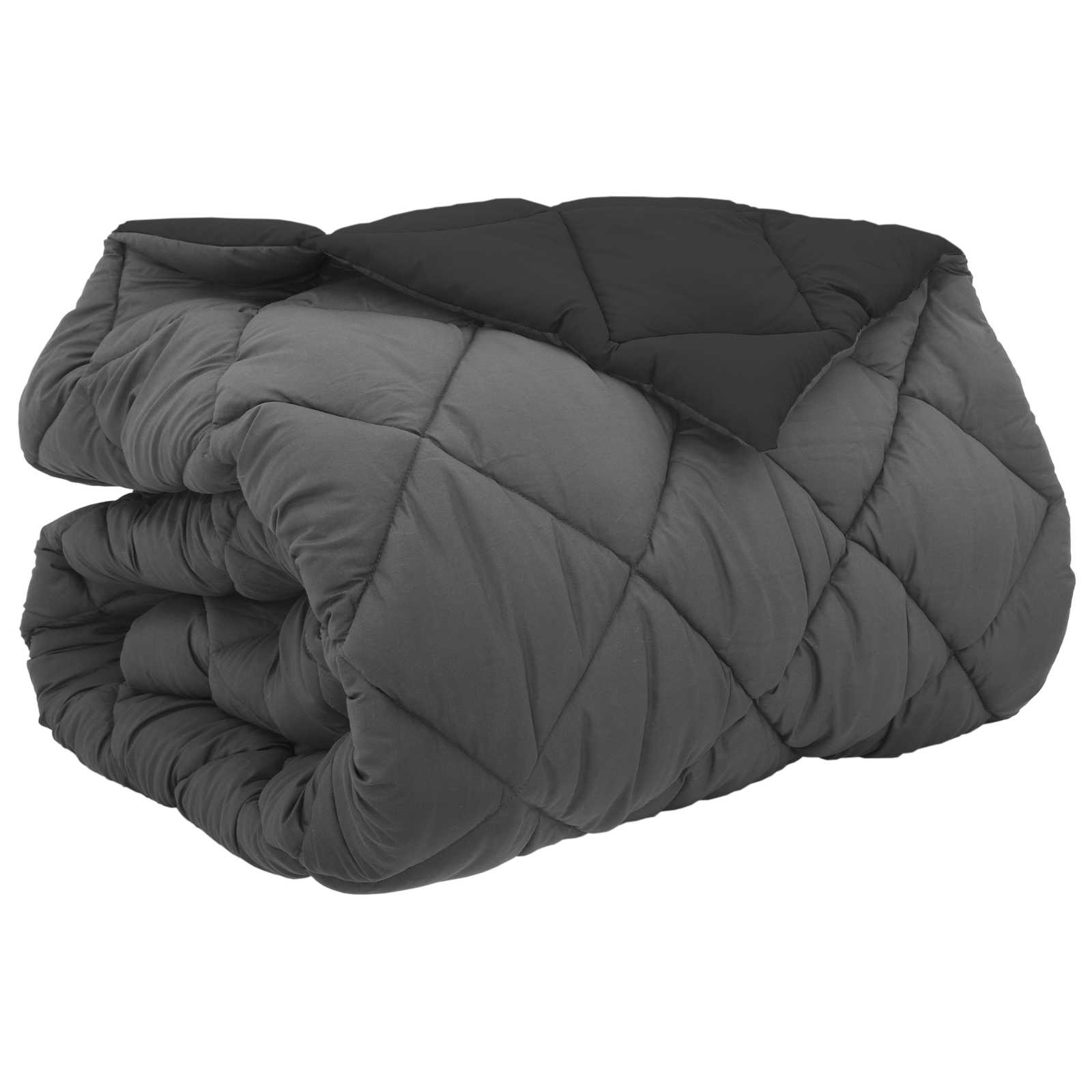 Vidaxl winter dekbed zwart en anthraciet 220 x 260 cm microfiber