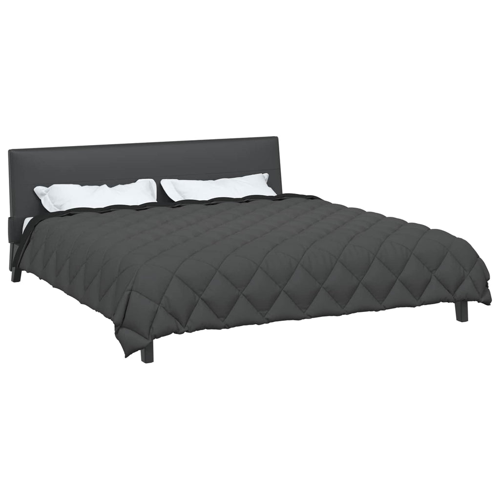Vidaxl winter dekbed zwart en anthraciet 220 x 260 cm microfiber