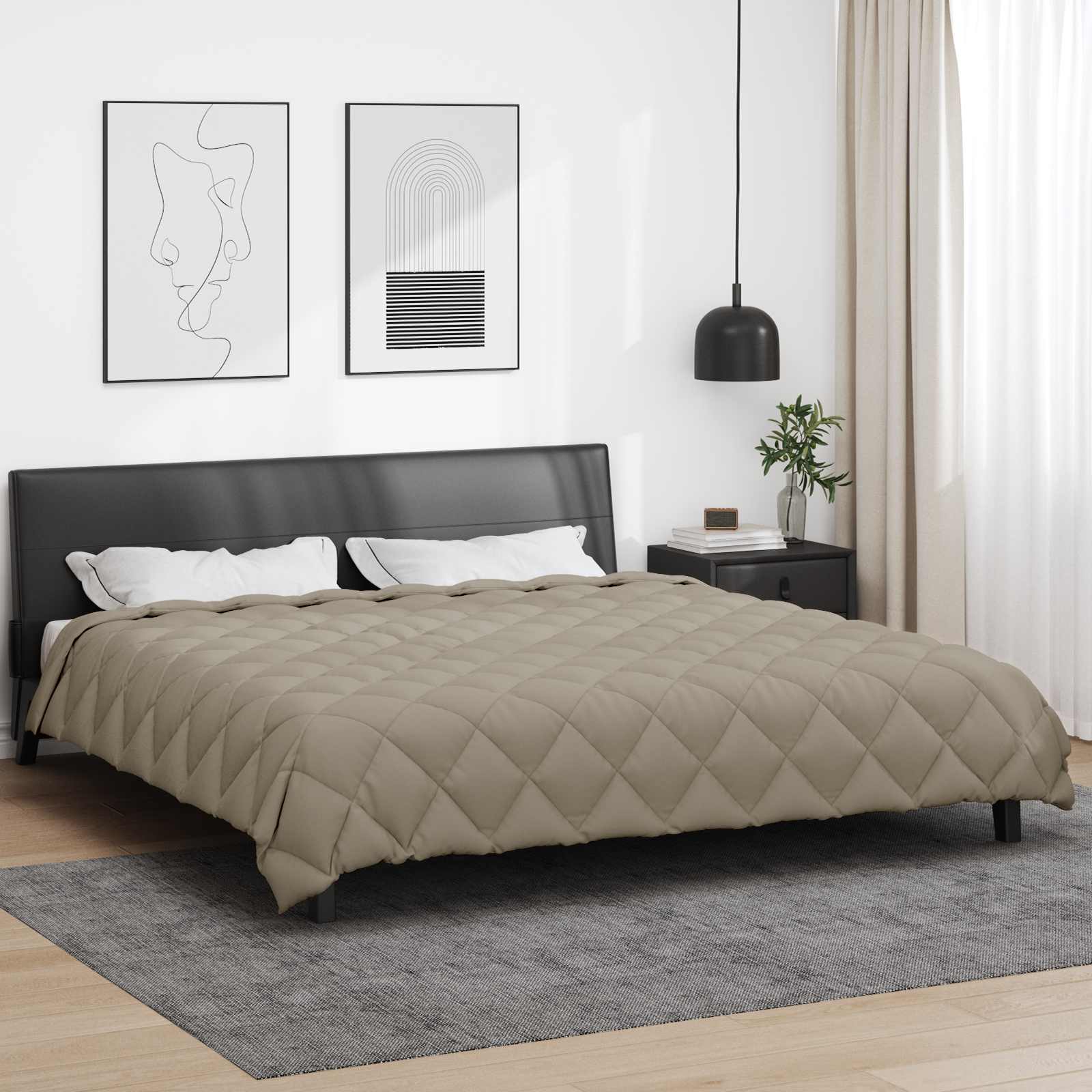 Vidaxl winter dekbed lichtgrijs 200 x 200 cm microfiber