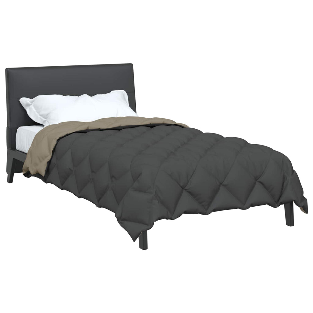 Vidaxl winter dekbed lichtgrijs en antraciet 200 x 155 cm microfiber